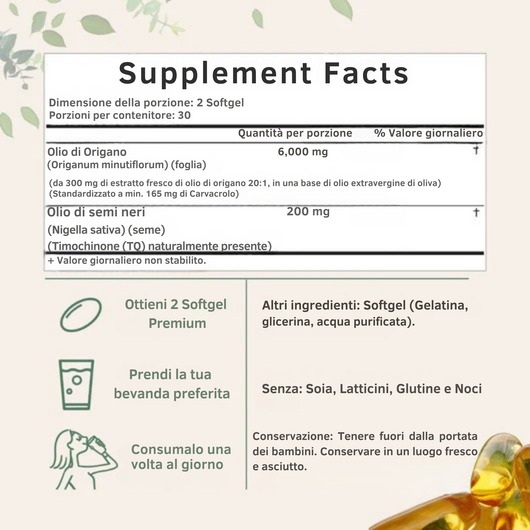 Olio di Origano con Olio di Semi Neri